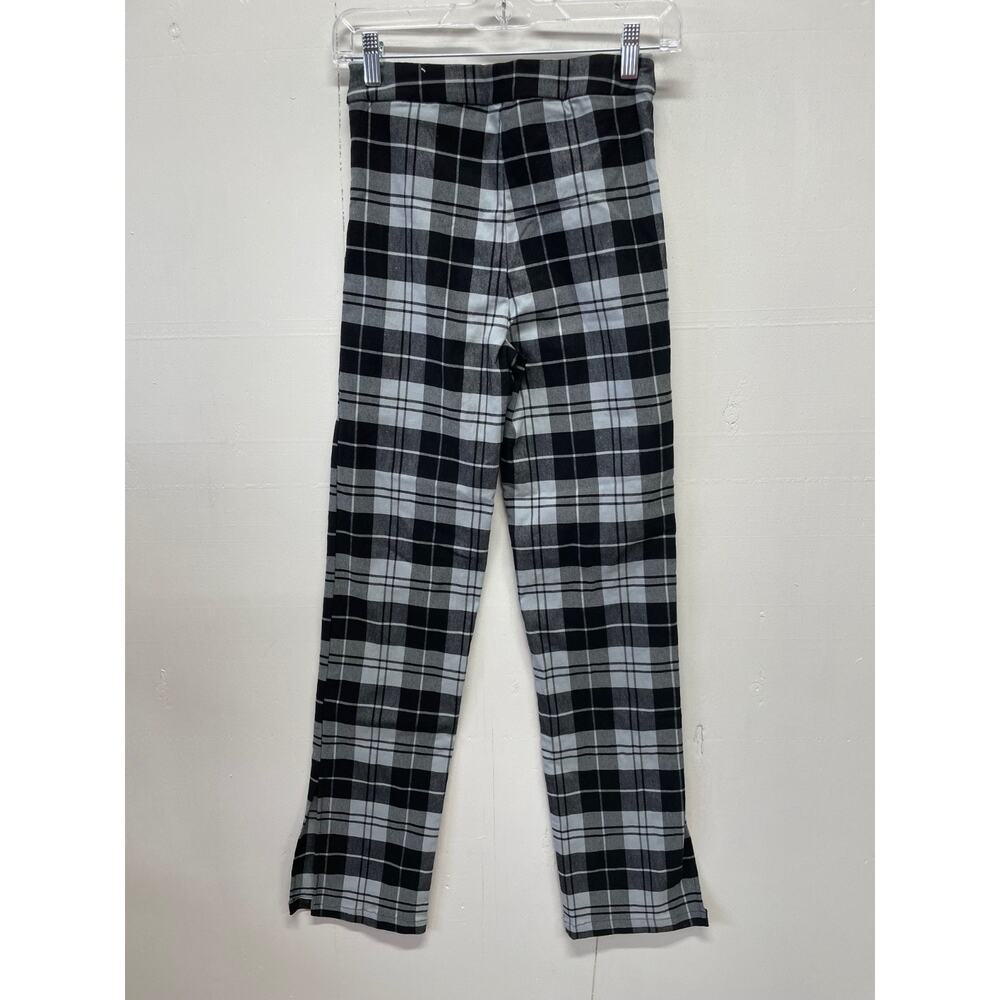 Princess Polly Euros Pants Black & Gray Plaid Size 4 Straight Leg - Picture 6 of 10